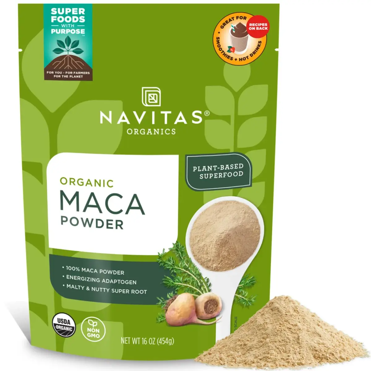 Navitas Organics Gelatinized Maca Powder 454g (16oz) | USDA Organic, Vegan, Gluten-Free Herbal Supplement - main product image