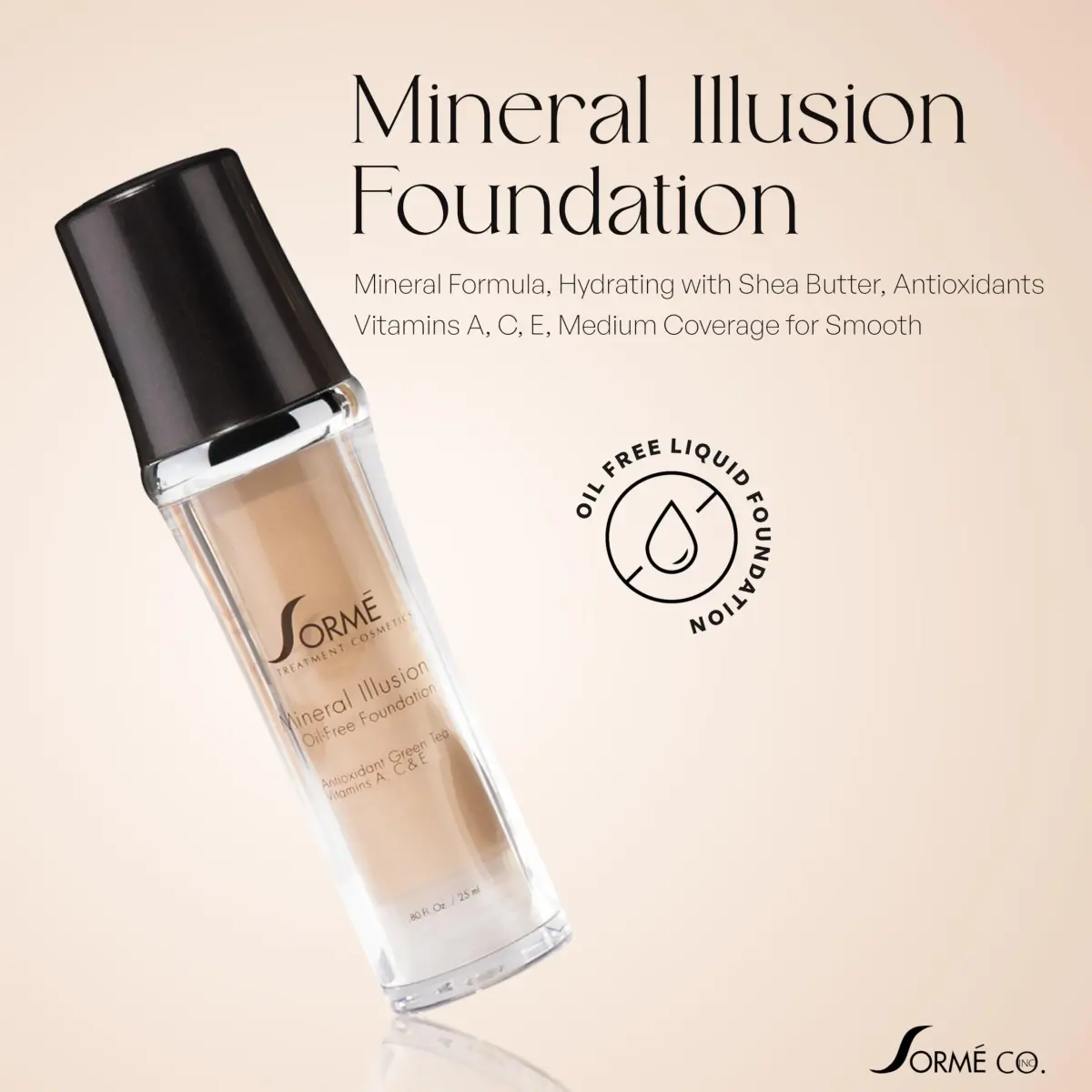 SORMÉ Mineral Illusion Liquid Foundation Honey 25ml (0.85 fl oz) | Hydrating Medium Coverage - view 2