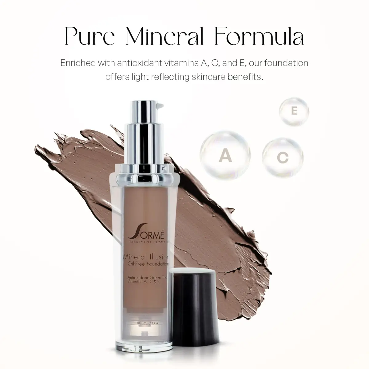 SORMÉ Mineral Illusion Liquid Foundation Dark Beige 25ml (0.85 fl oz) | Hydrating Oil-Free Formula - view 6