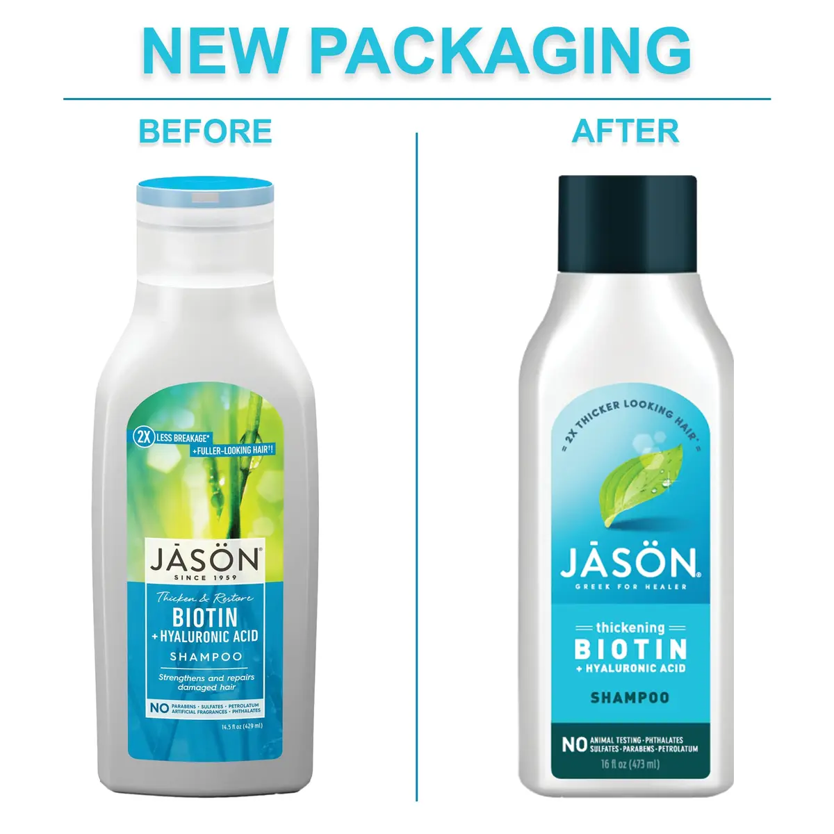 JASON Restorative Biotin Shampoo 473 ml | Strengthen & Moisturize Damaged Hair - view 2
