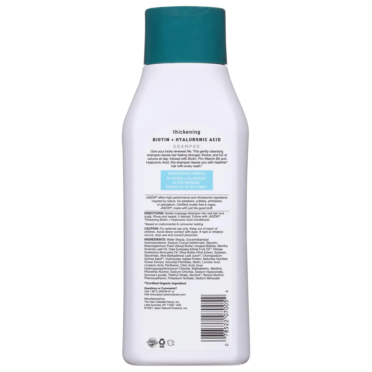 JASON Restorative Biotin Shampoo 473 ml | Strengthen & Moisturize Damaged Hair - view 3
