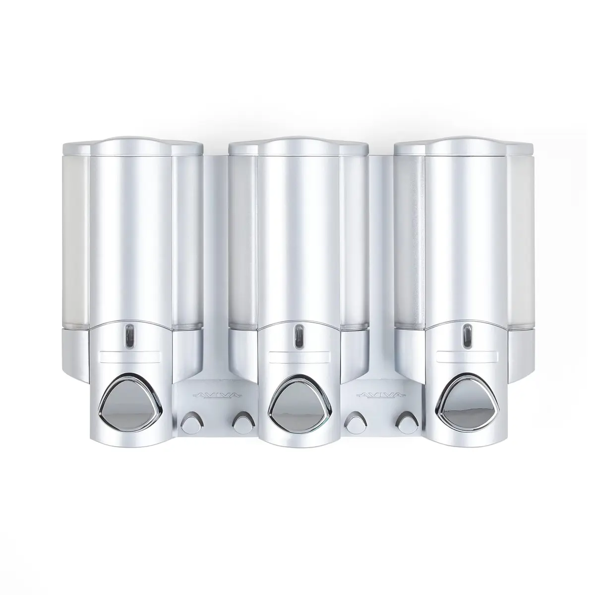 Better Living Aviva Wall Mount Shower Dispenser, 3 x 11 oz, Satin Silver | 3 Chamber, Waterproof ABS - view 2