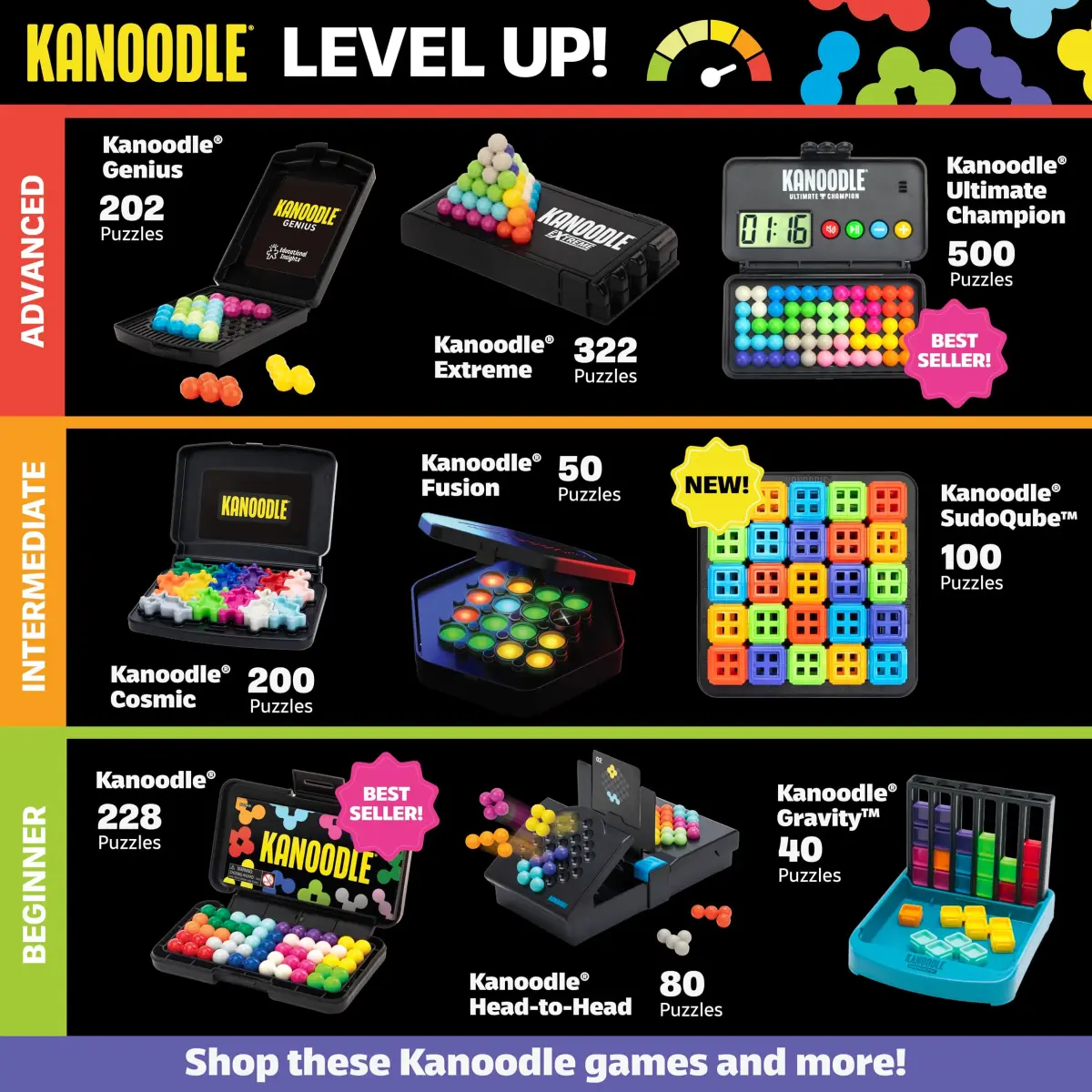 Educational Insights Kanoodle Brain Teaser Puzzle Game | 228 Challenges, Portable, Screen-Free Fun - view 7