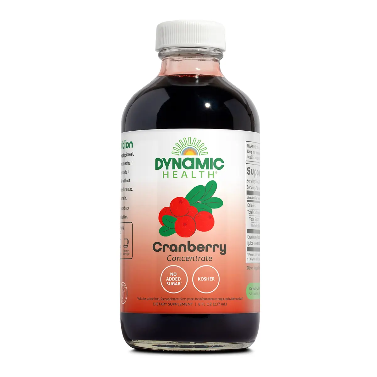 Dynamic Health 100% Cranberry Juice Concentrate, 8 fl oz | Antioxidant & Urinary Support, No Added Sugar - main product image
