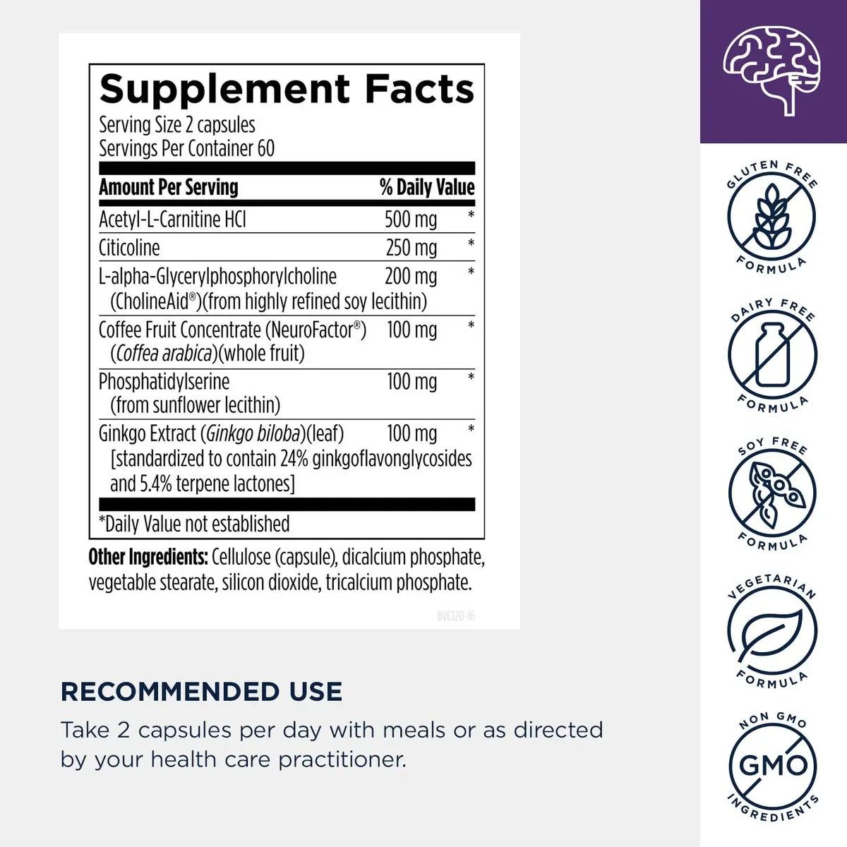 Designs for Health Brain Vitale Supports Focus 60 Capsules | Cognitive & Brain Support - view 5