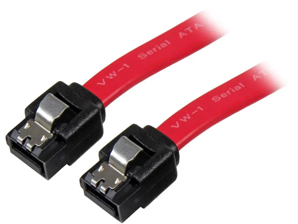 StarTech.com 12in Latching SATA Data Cable, Red | 6 Gbps Data Transfer - main product image