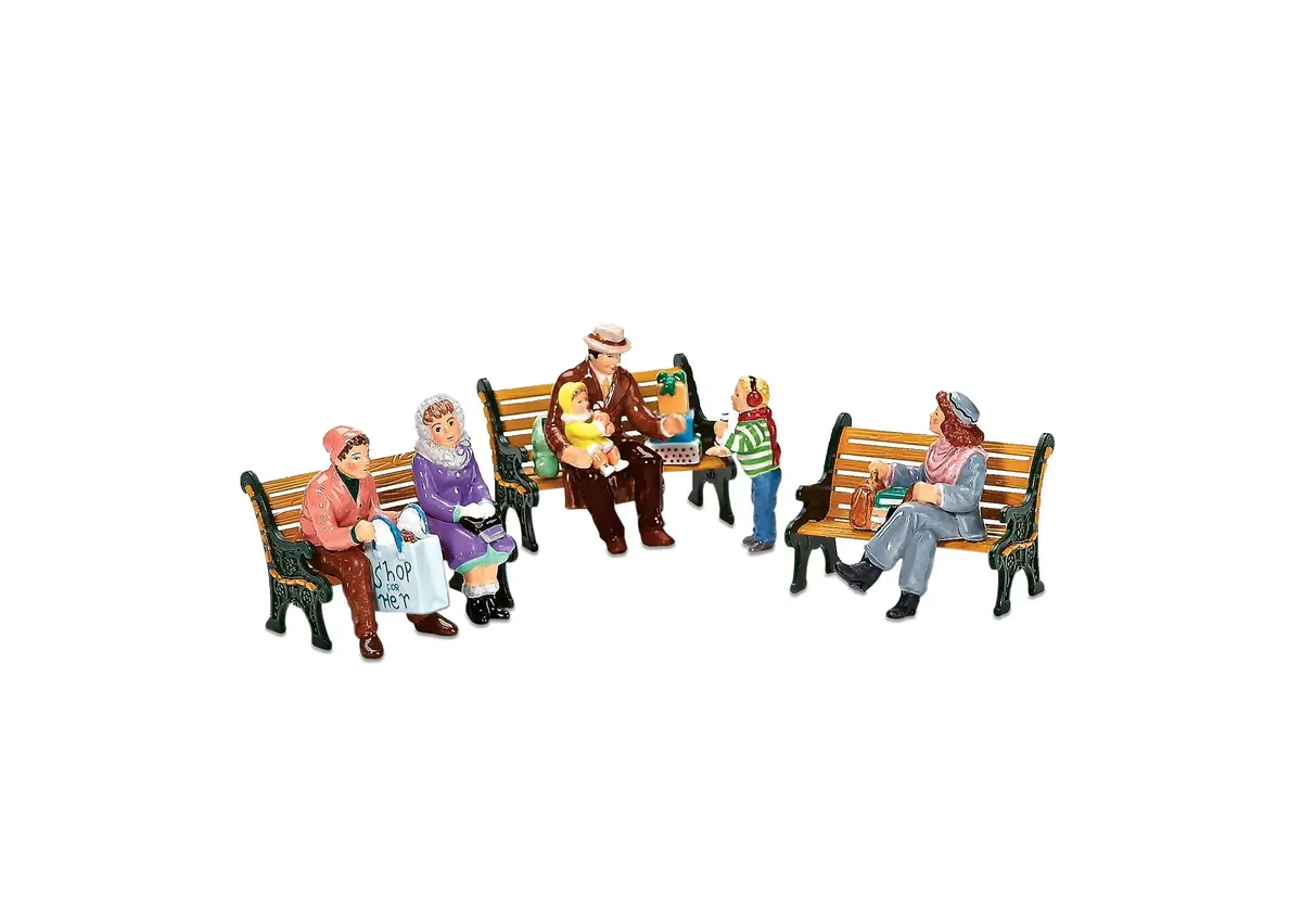 Department 56 Original Snow Village Accessories People Sitting Figurine Set 2.25" H x 0.7" W x 2" L | Hand-Painted Resin for Holiday Decor - main product image