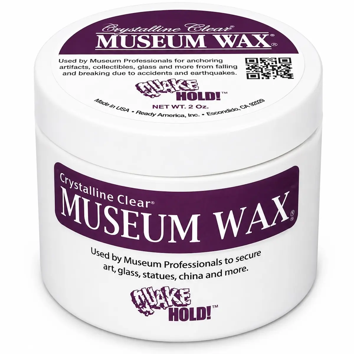 QuakeHold! Museum Wax Clear Adhesive 2 oz (56.7 g) | Secure Antiques & Collectibles - main product image