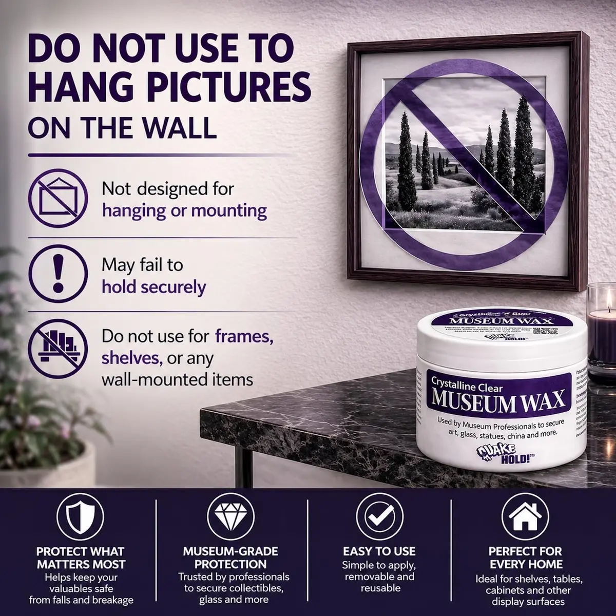 QuakeHold! Museum Wax Clear Adhesive 2 oz (56.7 g) | Secure Antiques & Collectibles - view 7