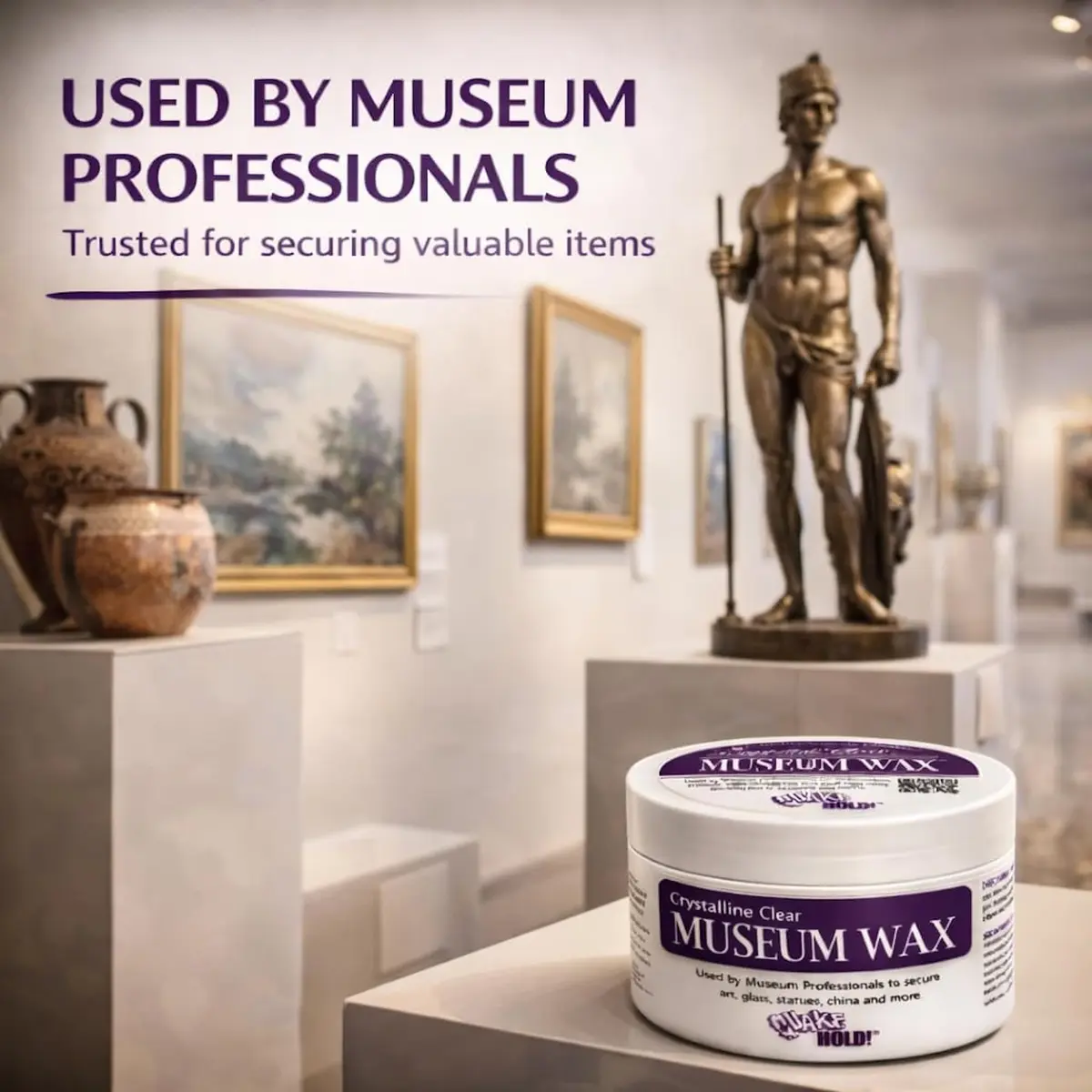 QuakeHold! Museum Wax Clear Adhesive 2 oz (56.7 g) | Secure Antiques & Collectibles - view 4