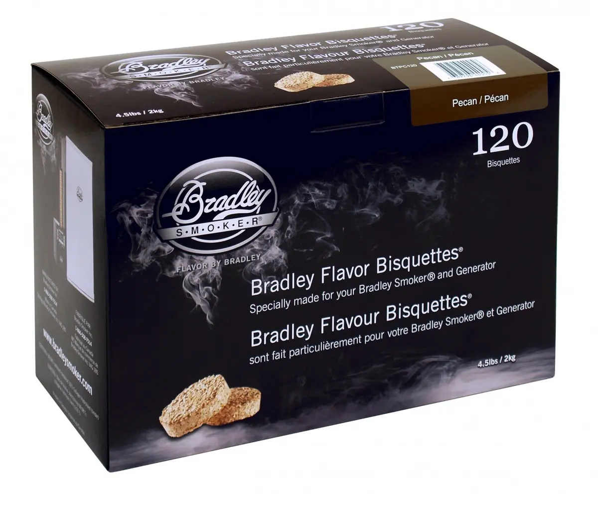 Bradley Smoker Bisquettes, Pecan Special Blend, 120 Pack | Authentic Hardwood Smoke Flavor - main product image