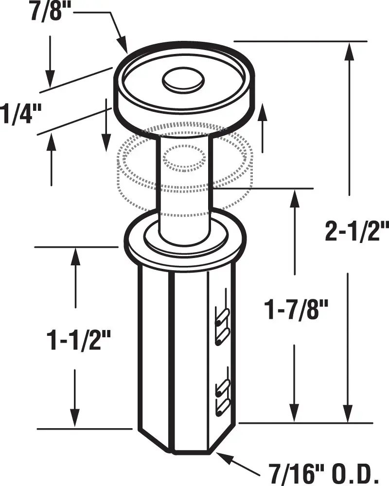 Prime-Line N 6544 Spring-Loaded Bi-Fold Door Top Guide Wheel 2 Pack | Steel Nylon Roller for Doors - view 2