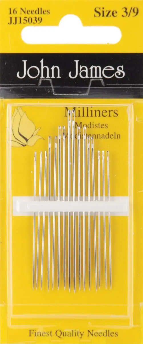 Colonial Needle Milliners Hand Needles Size 3/9 16ct | Sharp Point, Long Eye for Embroidery - main product image