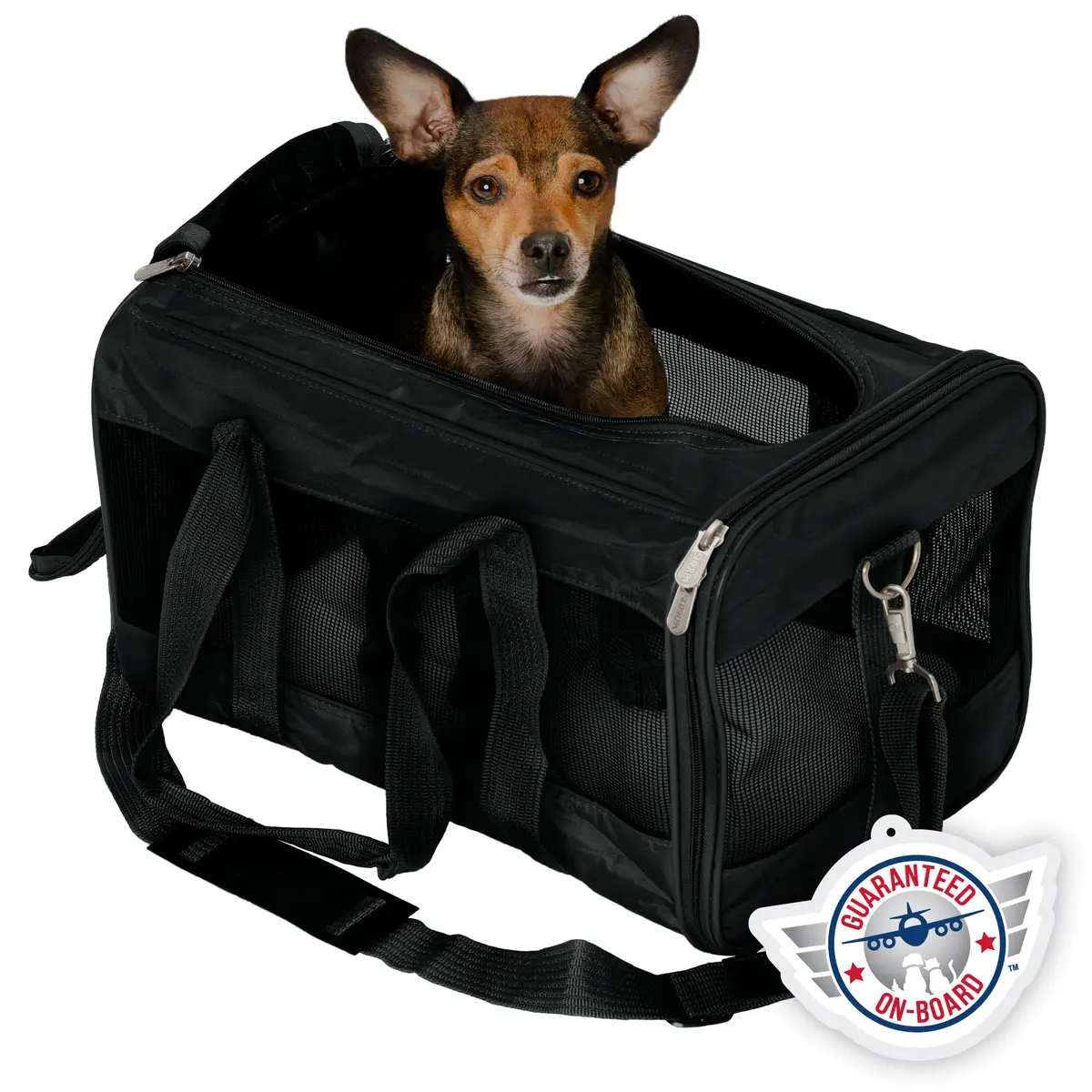 Sherpa Original Deluxe Travel Pet Carrier, Airline Approved & Guaranteed On Board - Black, Medium - main product image