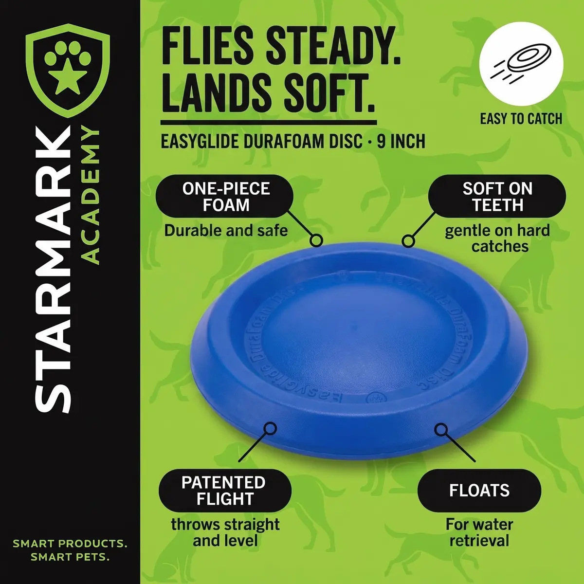 Starmark EasyGlide DuraFoam Flying Disc Dog Toy 9-inch | Soft, Durable & Floats in Water - view 2