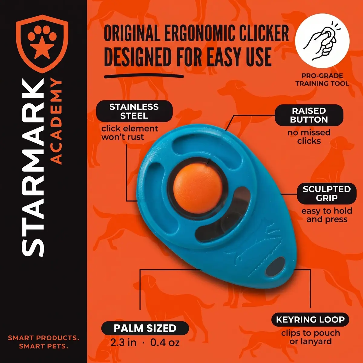 Starmark Pro-Training Clicker for Dogs | Ergonomic, Rustproof, Scientific Pet Training Tool - view 2