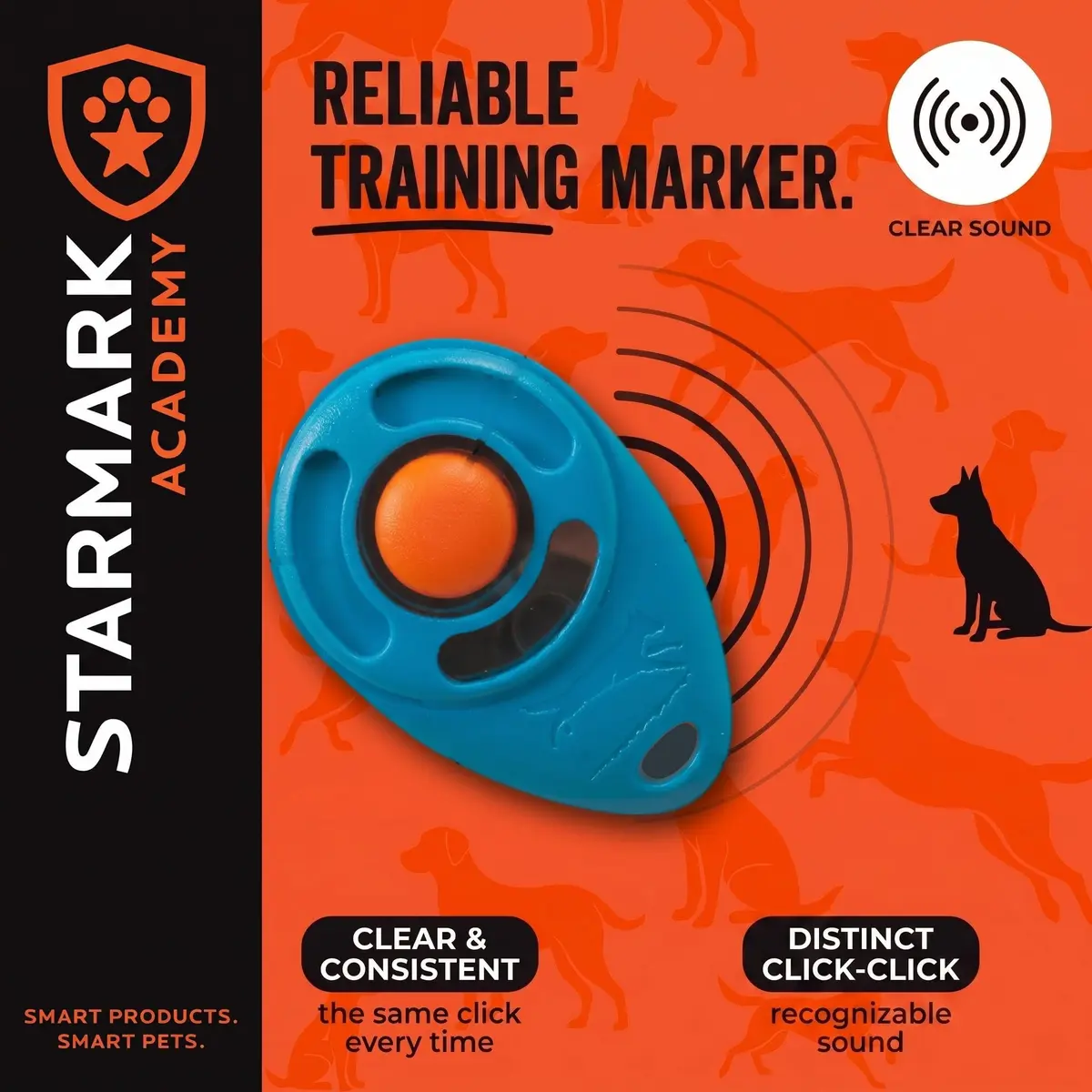 Starmark Pro-Training Clicker for Dogs | Ergonomic, Rustproof, Scientific Pet Training Tool - view 3