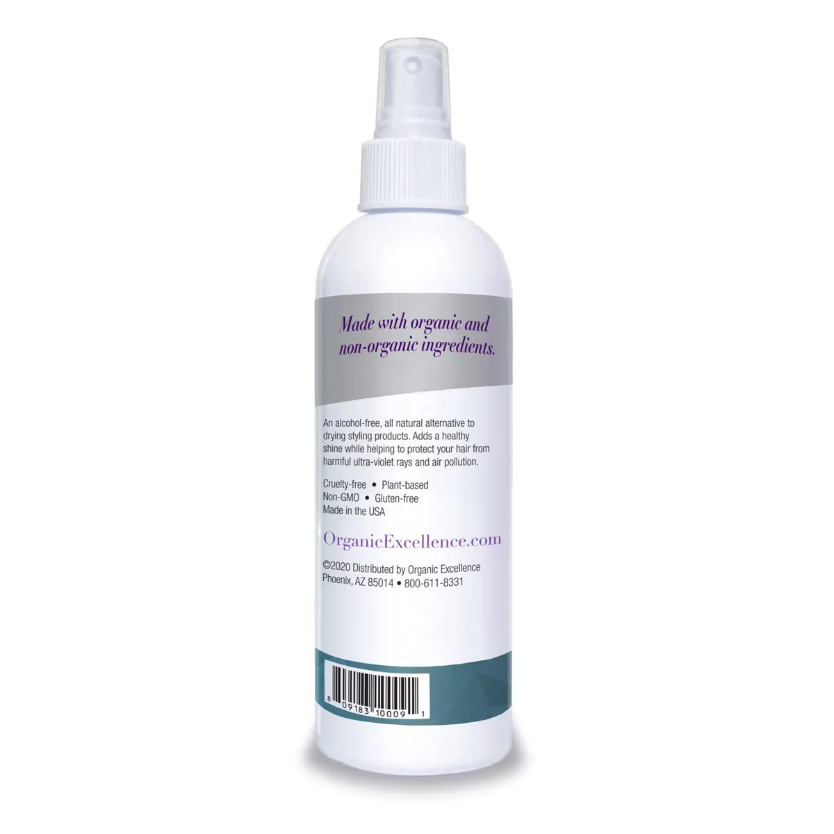 Organic Excellence Wild Mint Hair Styling Spray, Alcohol-Free, 8 oz | Natural Shine & Manageability for All Hair Types - view 3