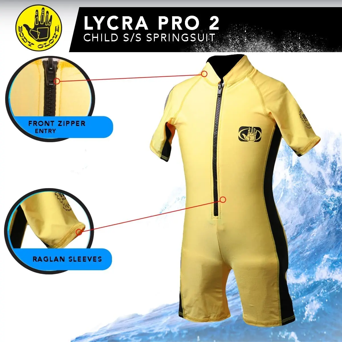 Body Glove Pro 2 Lycra Childs Springsuit Large | Sun Protection & Snug Fit - view 3