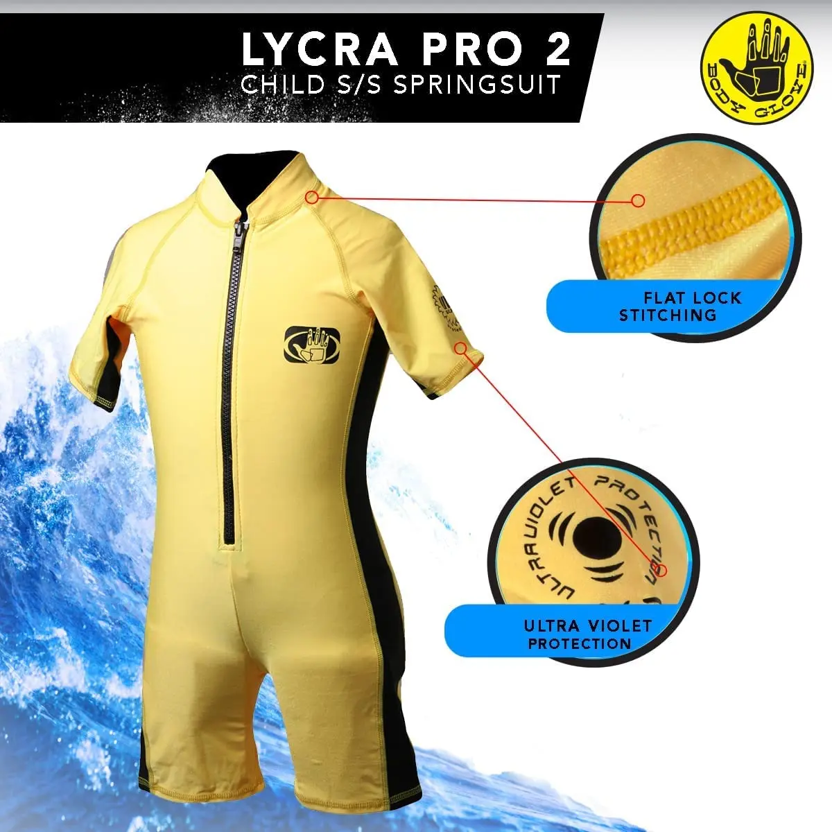Body Glove Pro 2 Lycra Childs Springsuit Large | Sun Protection & Snug Fit - view 4