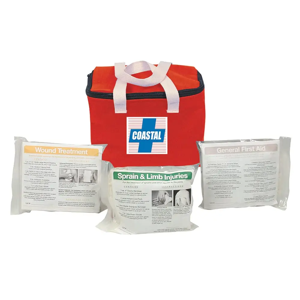 Orion Safety First Aid Kit - Coastal (Bag) | Compact, Latex-Free, 4-Count, Orange - main product image
