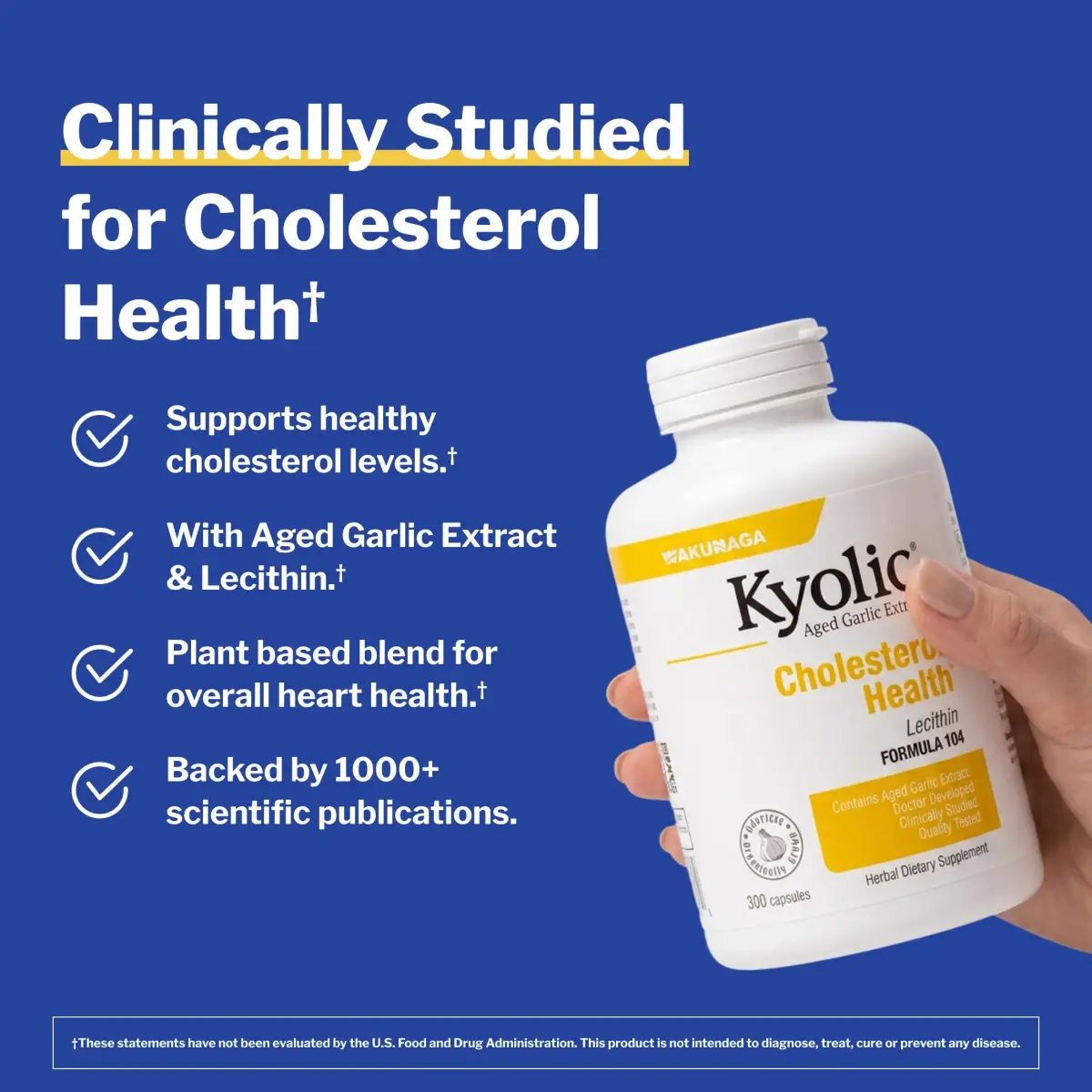 Kyolic Aged Garlic Extract Cholesterol Health Formula 104, 300 Capsules | Supports Healthy Cholesterol Levels - view 2