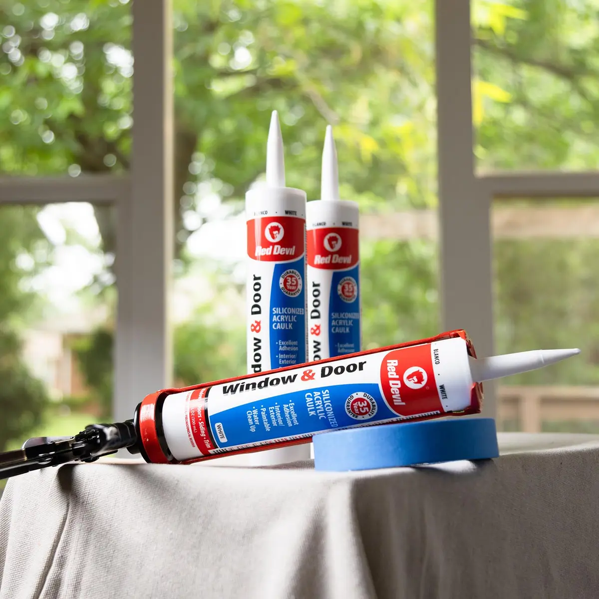 Red Devil Window & Door Siliconized Acrylic Caulk 10.1 oz | Paintable, Energy-Efficient Sealant for Indoors & Outdoors - view 2