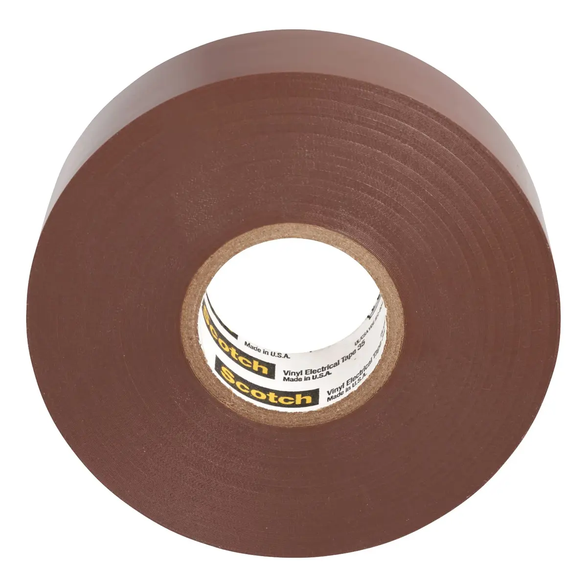 3M Scotch Electrical Tape 35, 3/4 in x 20.1 m (66 ft), Brown | Flame Retardant, UV Resistant, 600V Rated - main product image