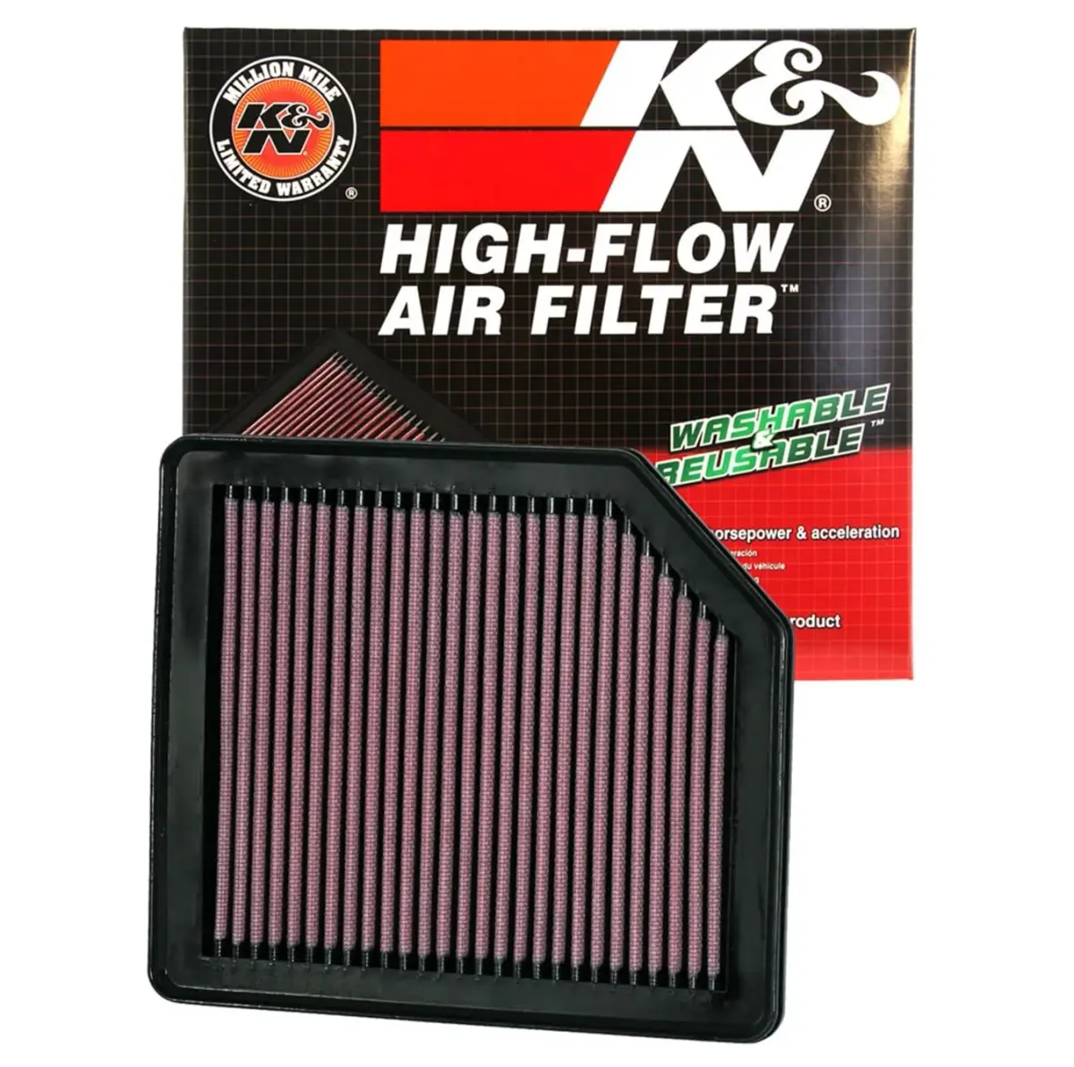 K&N High-Flow Engine Air Filter 33-2342 | Increase Power, Washable, Lifetime Use for Honda Civic 2006-2011 - main product image