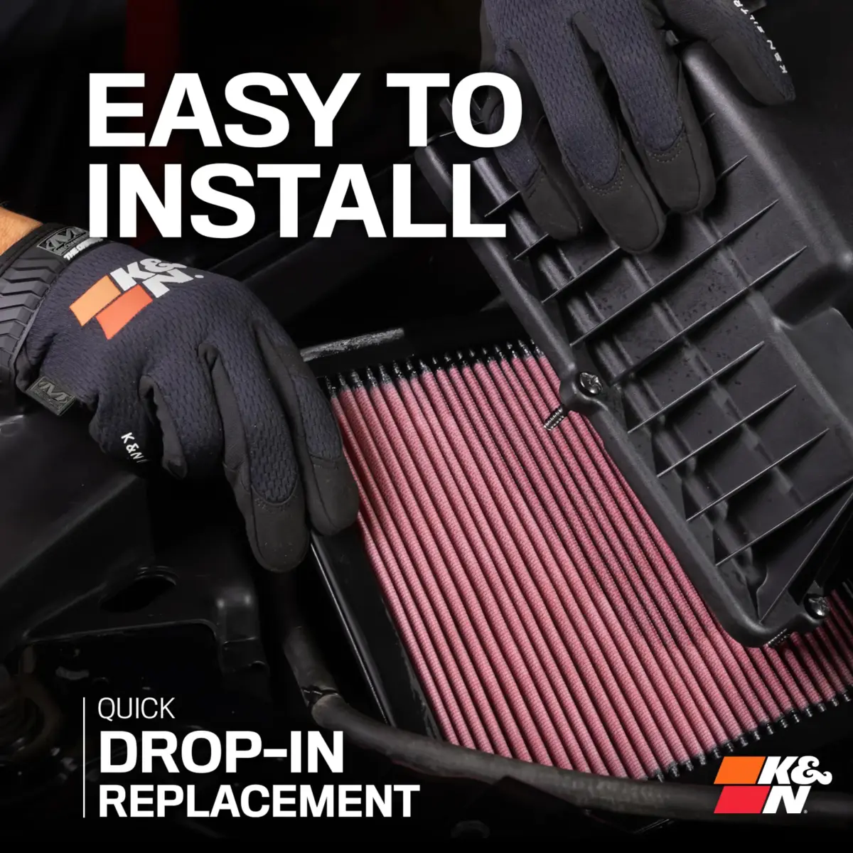 K&N High-Flow Engine Air Filter 33-2342 | Increase Power, Washable, Lifetime Use for Honda Civic 2006-2011 - view 8