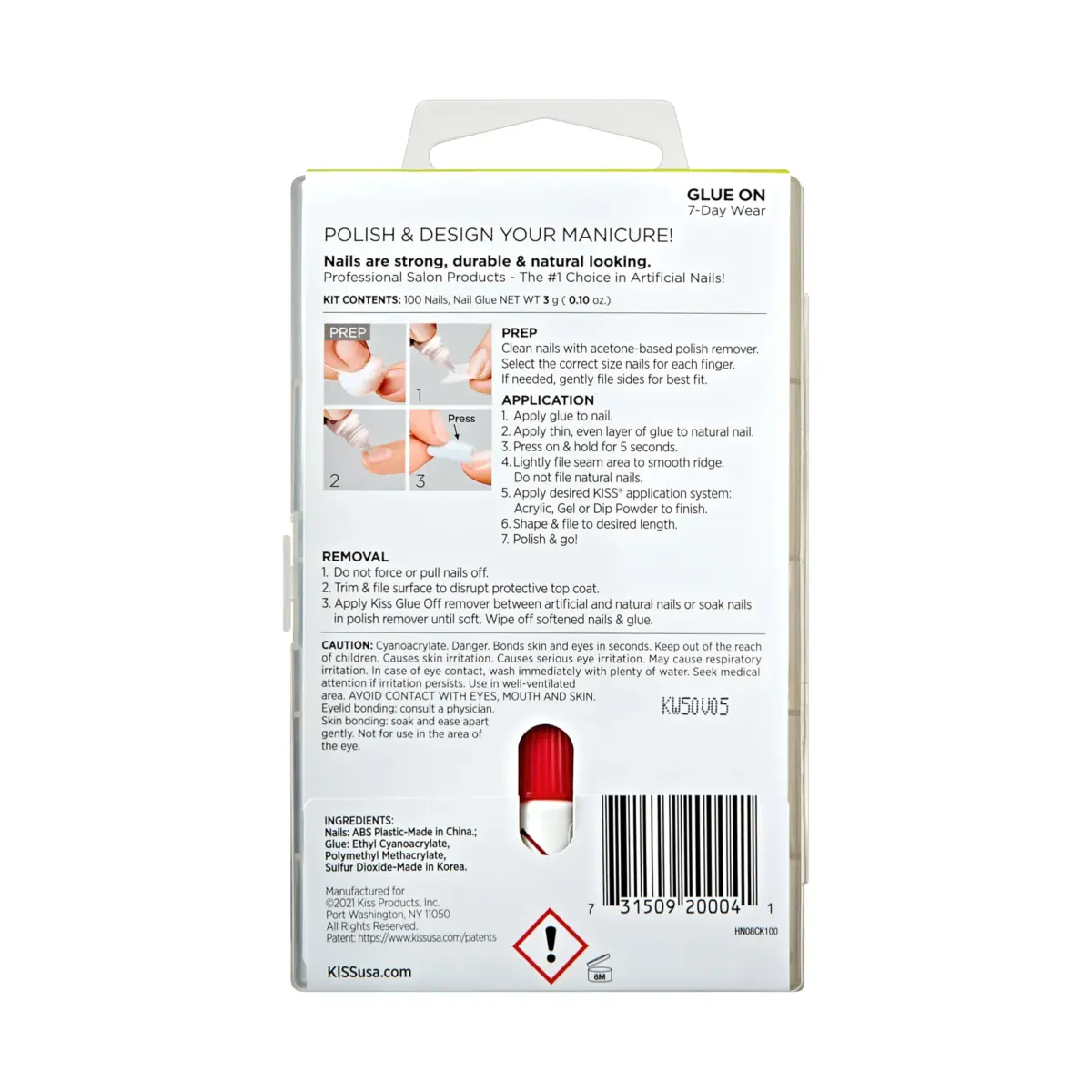 KISS 100 Tips Curve Overlap Style False Press On Nail Kit - Long Length | 100 Count (Pack of 1) - view 3