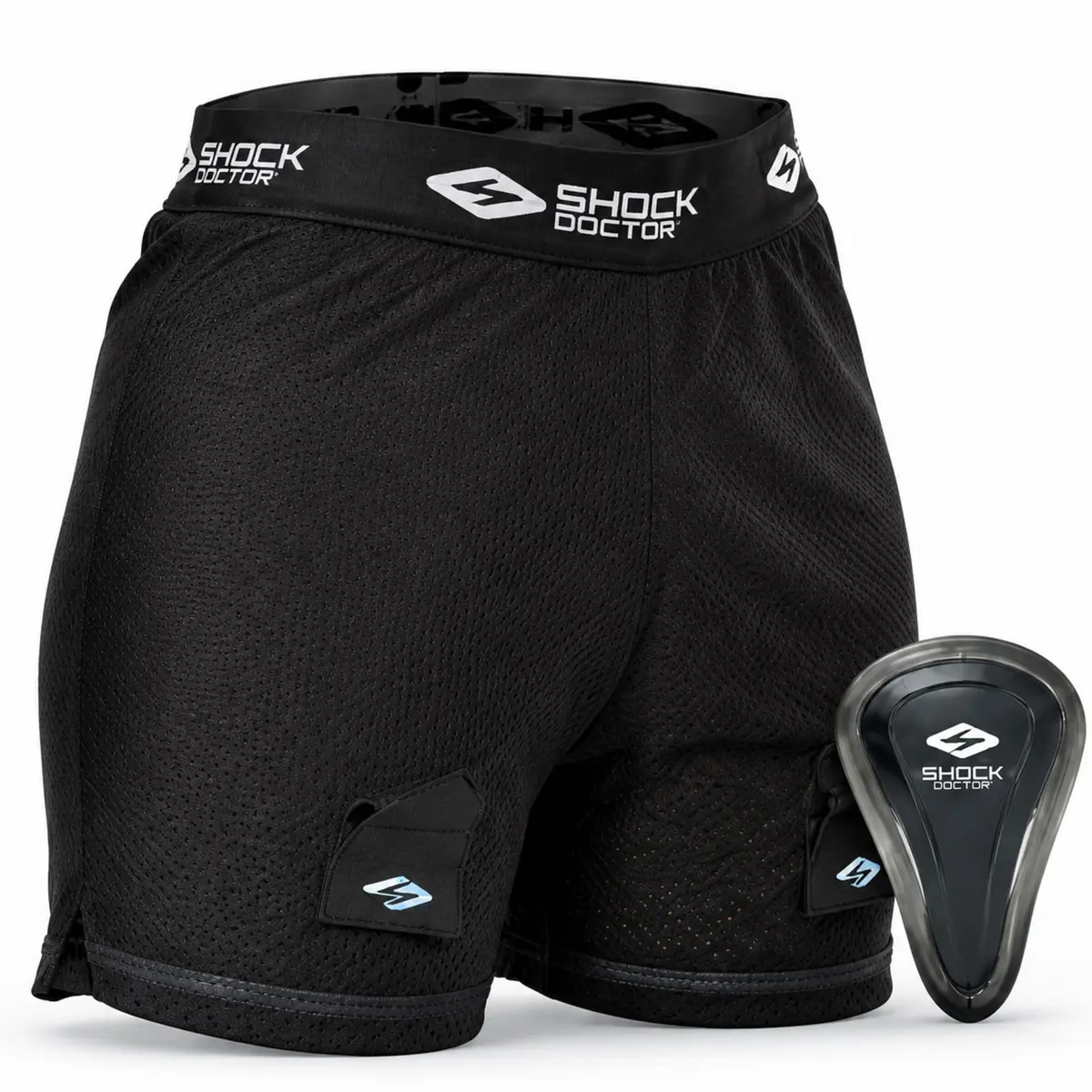 Shock Doctor Women's Core Loose Hockey Shorts with Pelvic Protector Included for Adult Women Black | Ventilated Support - main product image