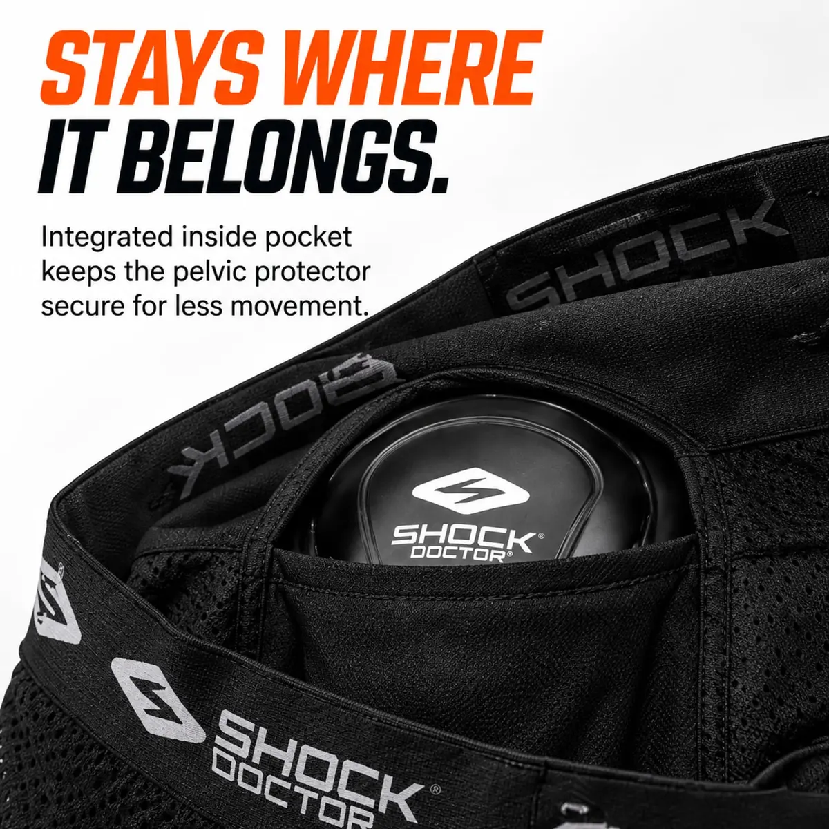 Shock Doctor Women's Core Loose Hockey Shorts with Pelvic Protector Included for Adult Women Black | Ventilated Support - view 3