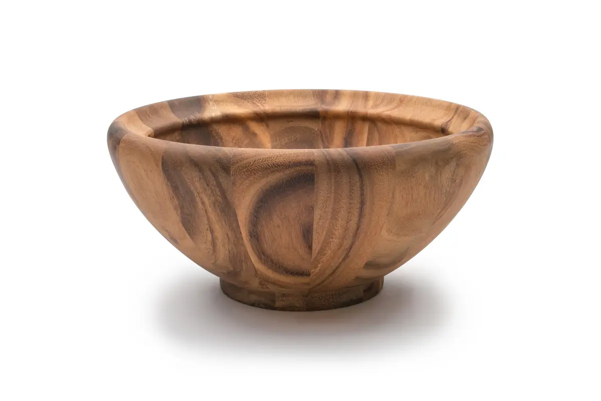Ironwood Gourmet Acacia Wood Salad Bowl, Large 30.48cm (12") x 13.97cm (5.5") Salinas Fruit & Salad Bowl | Handcrafted Natural Wood Centerpiece - main product image