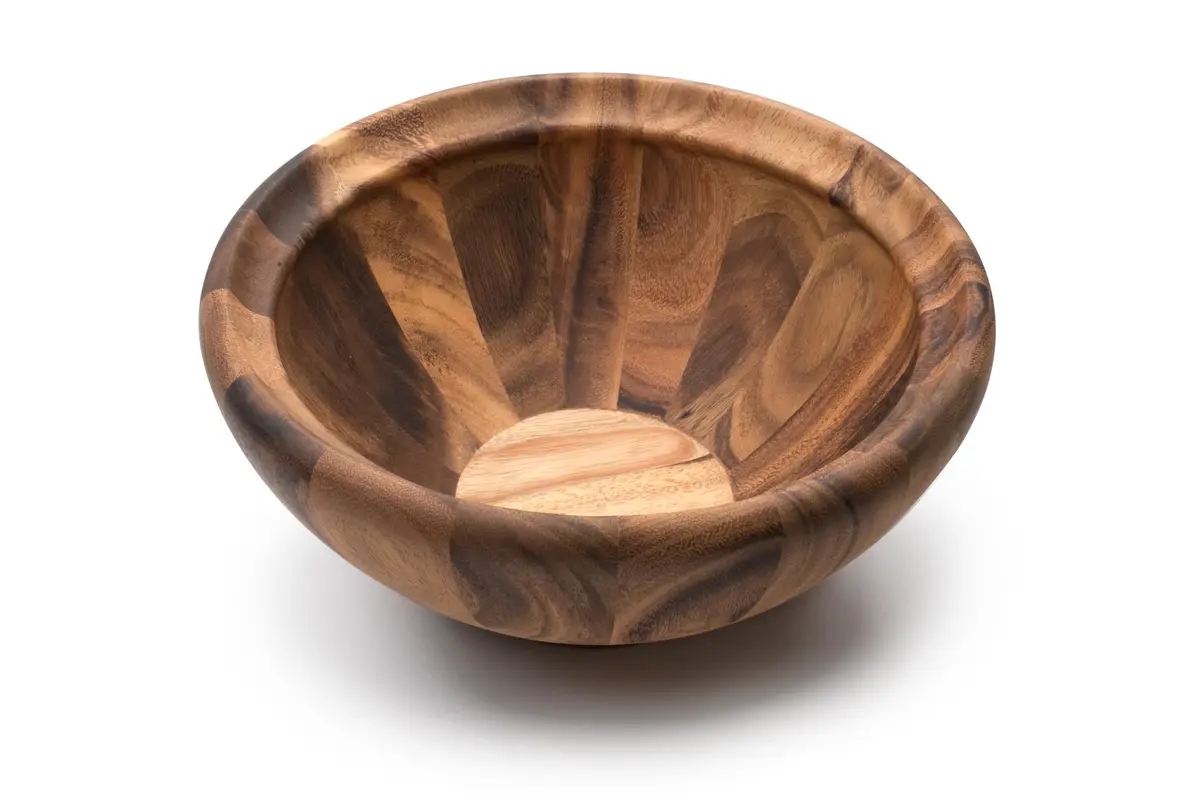 Ironwood Gourmet Acacia Wood Salad Bowl, Large 30.48cm (12") x 13.97cm (5.5") Salinas Fruit & Salad Bowl | Handcrafted Natural Wood Centerpiece - view 7