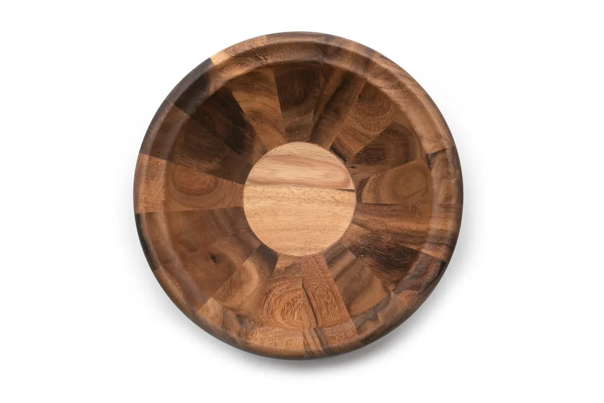 Ironwood Gourmet Acacia Wood Salad Bowl, Large 30.48cm (12") x 13.97cm (5.5") Salinas Fruit & Salad Bowl | Handcrafted Natural Wood Centerpiece - view 8