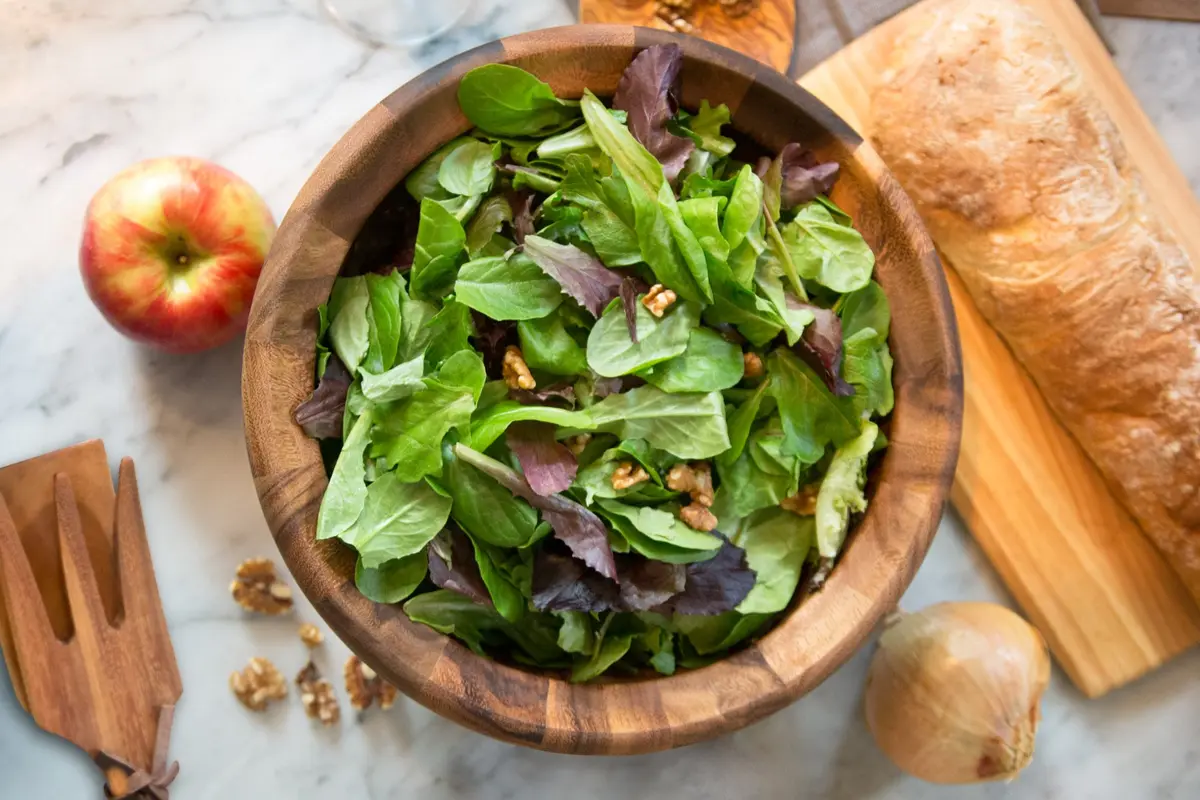 Ironwood Gourmet Acacia Wood Salad Bowl, Large 30.48cm (12") x 13.97cm (5.5") Salinas Fruit & Salad Bowl | Handcrafted Natural Wood Centerpiece - view 3