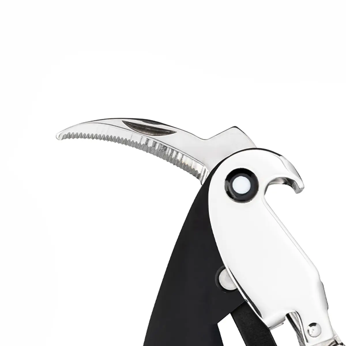 Alessi Parrot Sommelier Corkscrew Black | Designer Alessandro Mendini Cast Aluminum & PC - view 3