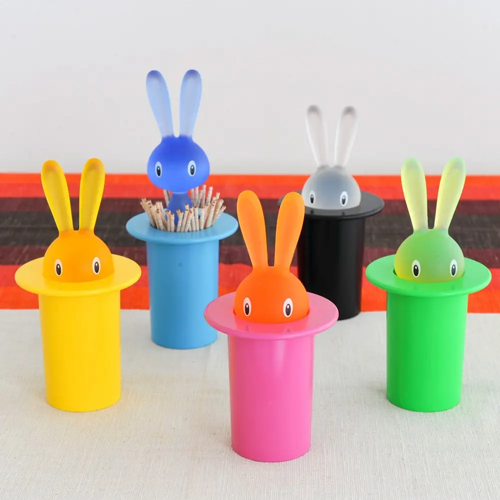 A di Alessi Magic Bunny Toothpick Holder, Green | Fun Design for Tabletop - view 7