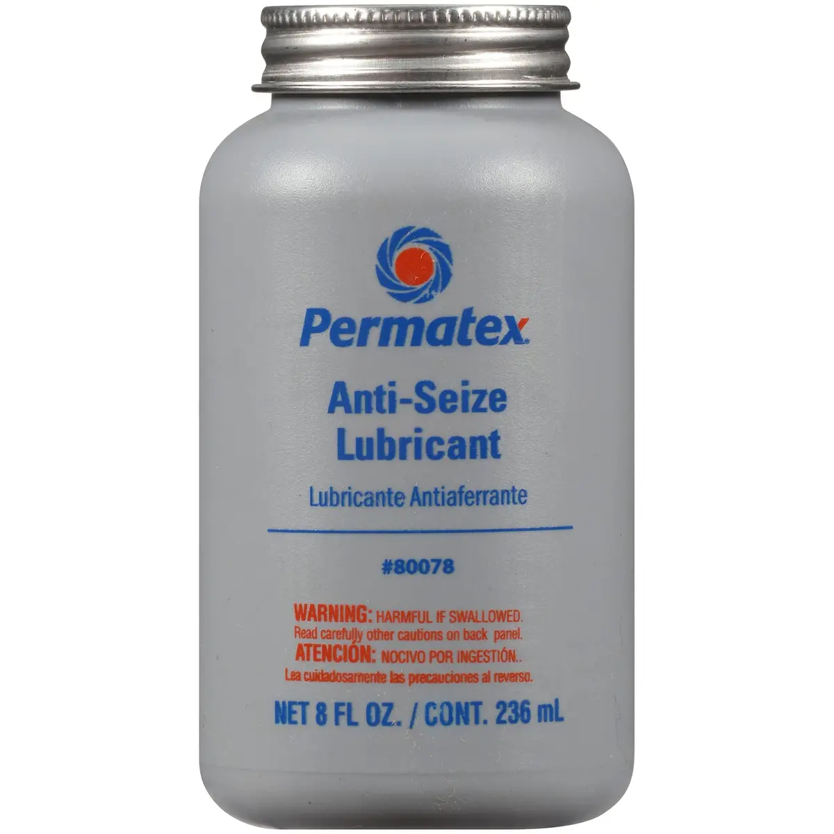Permatex 80078 Anti-Seize Lubricant with Brush Top Bottle, 236ml (8 fl oz) | High Temp Up to 1600°F - main product image