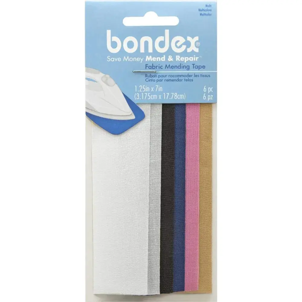 Bondex Iron-On Mending Tape 17.78cm (7") x 3.175cm (1.25") 6-Pack | No-Sew Fabric Repair - main product image