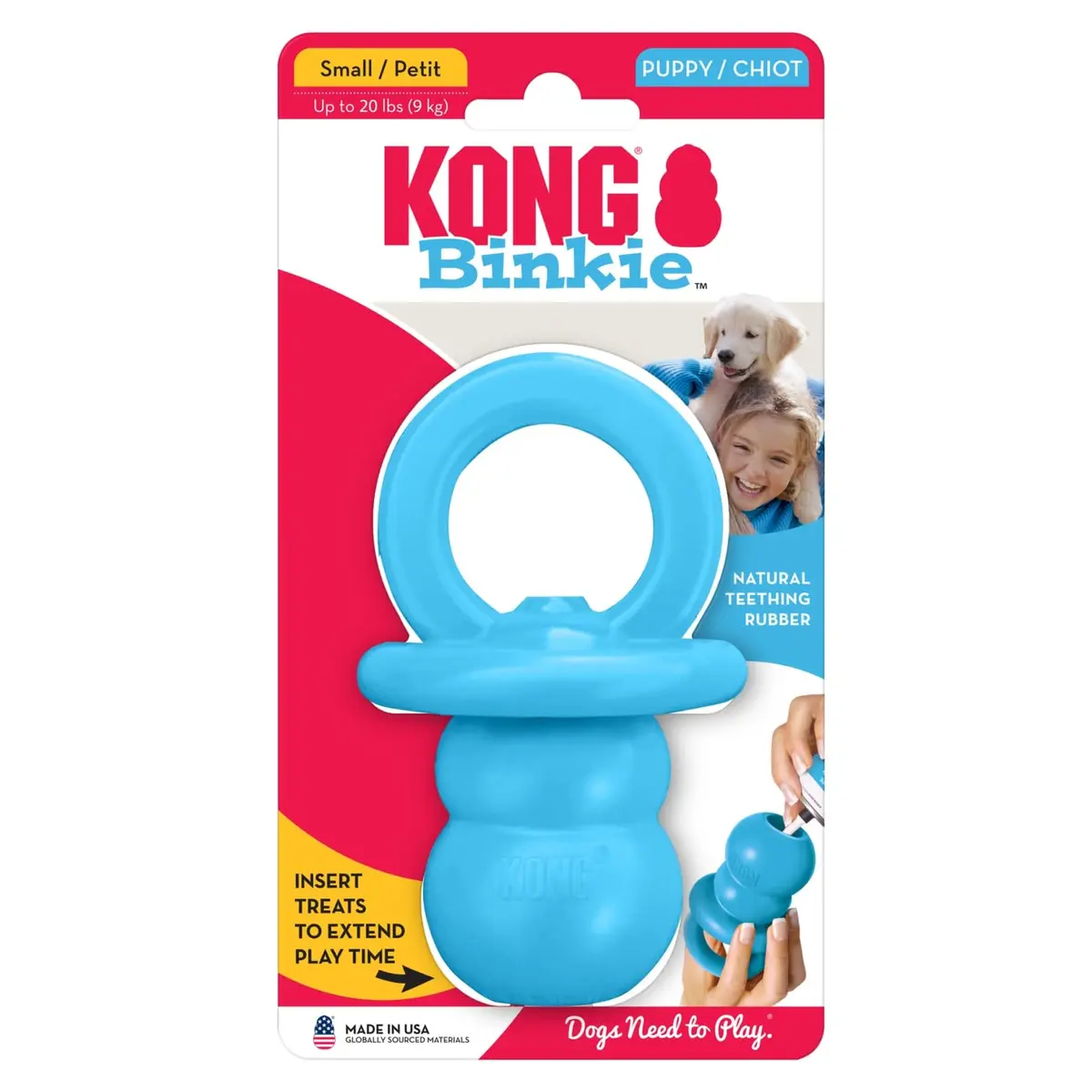 KONG Puppy Binkie Small | Natural Rubber Teething Toy for Puppies - view 7