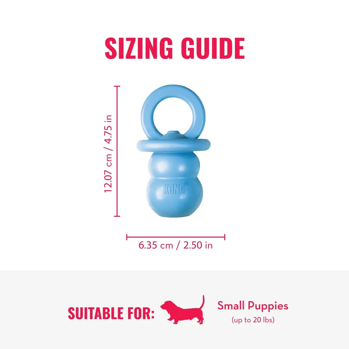 KONG Puppy Binkie Small | Natural Rubber Teething Toy for Puppies - view 3