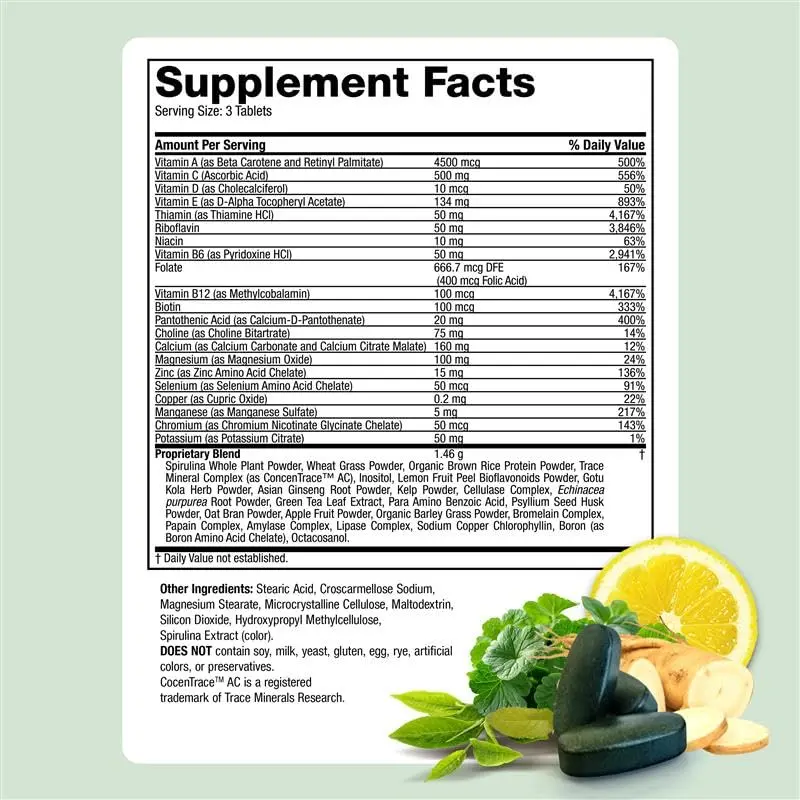 Life's Fortune Whole Food Multivitamin & Mineral Supplement for Men & Women – Energy Support Vitamins for Immune, Brain & Metabolism Support – Iron Free, 90 Vegetarian Tablets - view 9