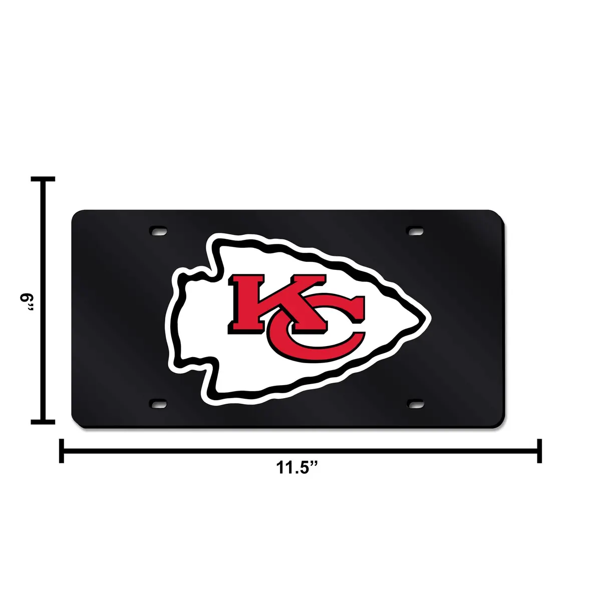 Rico Industries NFL Kansas City Chiefs License Plate Tag 6 x 12" | Laser Cut Team Logo - view 6