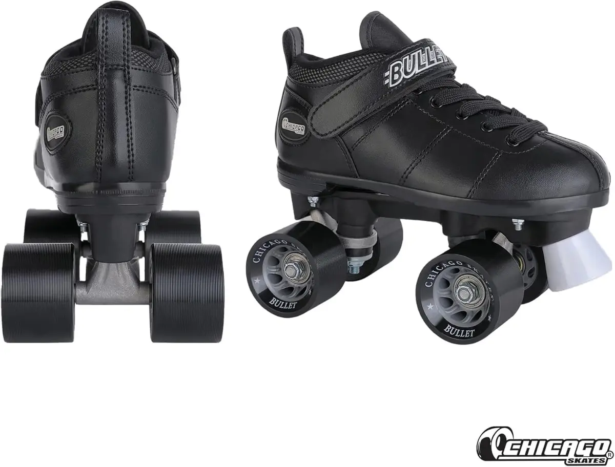 Chicago Skates Bullet Speed Roller Skates – Adjustable Quad Roller Skates Women Men, Durable Top Performance with Front Stopper, 62mm Urethane Wheels, Low-Cut Ankle Boot, Indoor Outdoor - view 2