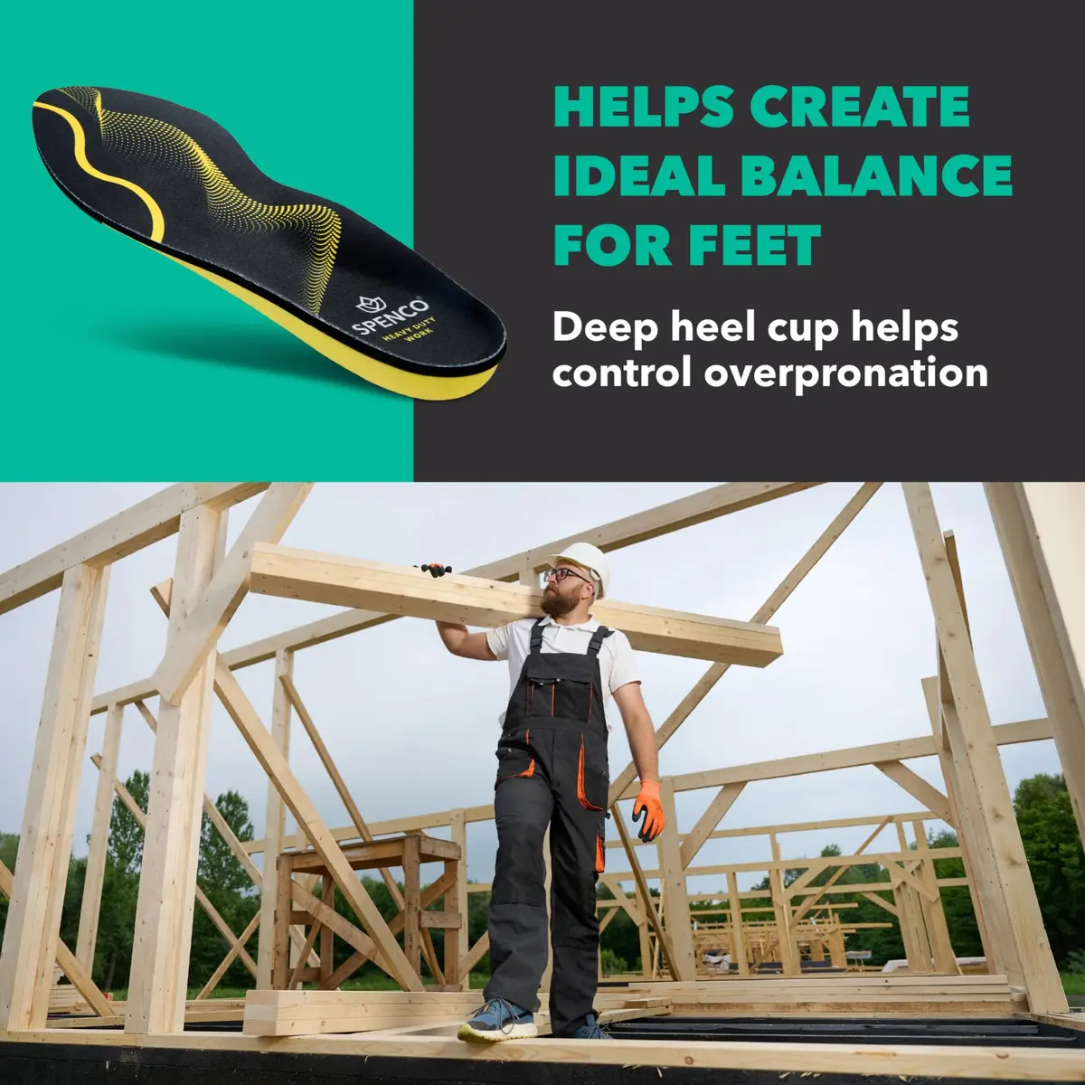 Spenco PolySorb Heavy Duty Insoles 1-Pair | Arch Support Shoe Inserts for Hard Floors - view 6