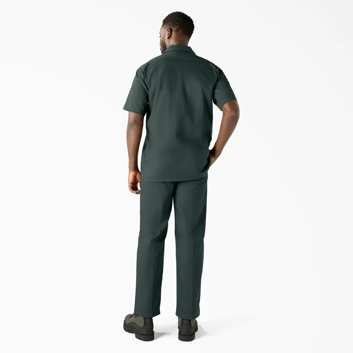 Dickies Men's Short-Sleeve Work Shirt, Hunter Green, Small | Moisture-Wicking Cotton-Poly Blend - view 6
