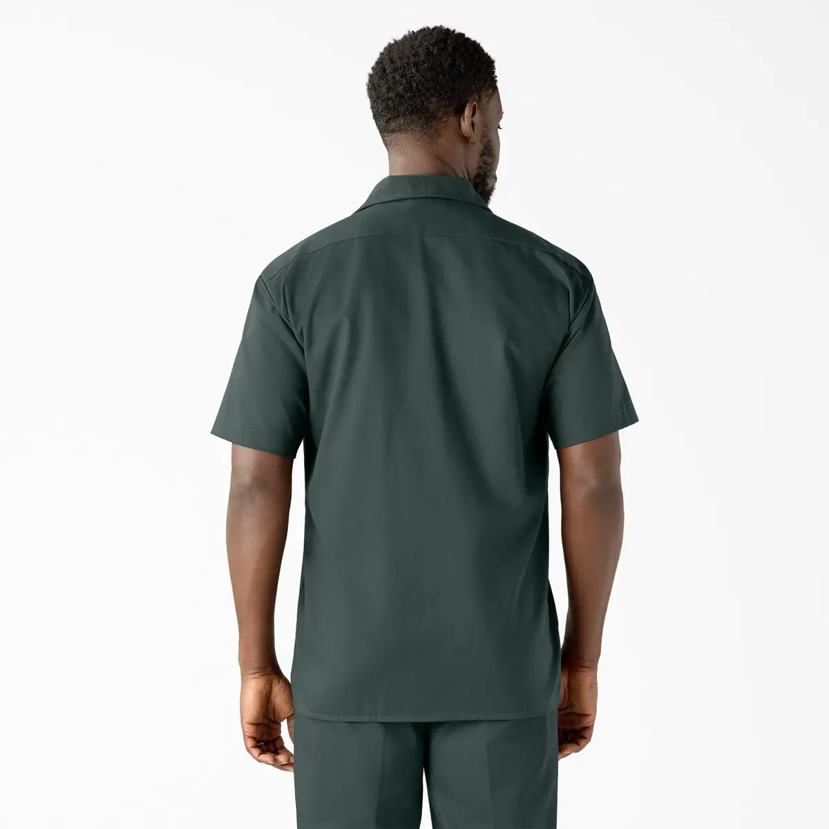 Dickies Men's Short-Sleeve Work Shirt, Hunter Green, Small | Moisture-Wicking Cotton-Poly Blend - view 2
