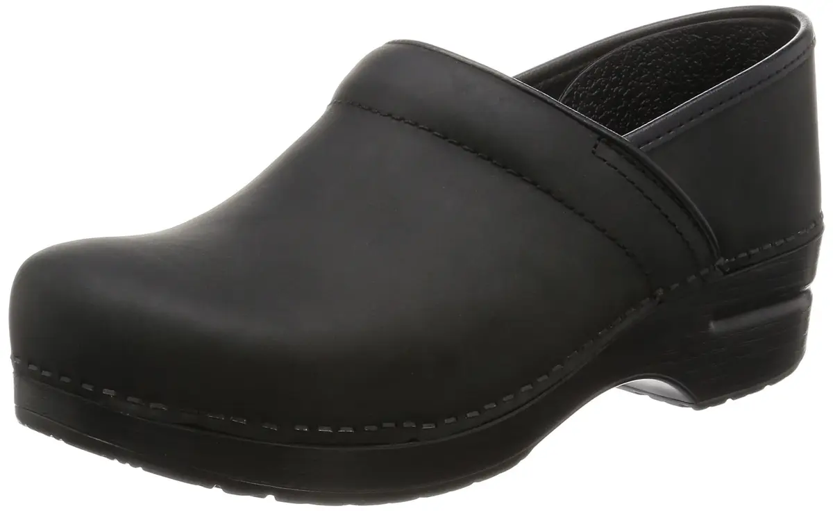 Dansko Women’s Professional Slip-On Clogs Black Oiled 11.5-12 W US | Comfort & Support for Healthcare & Food Service - main product image